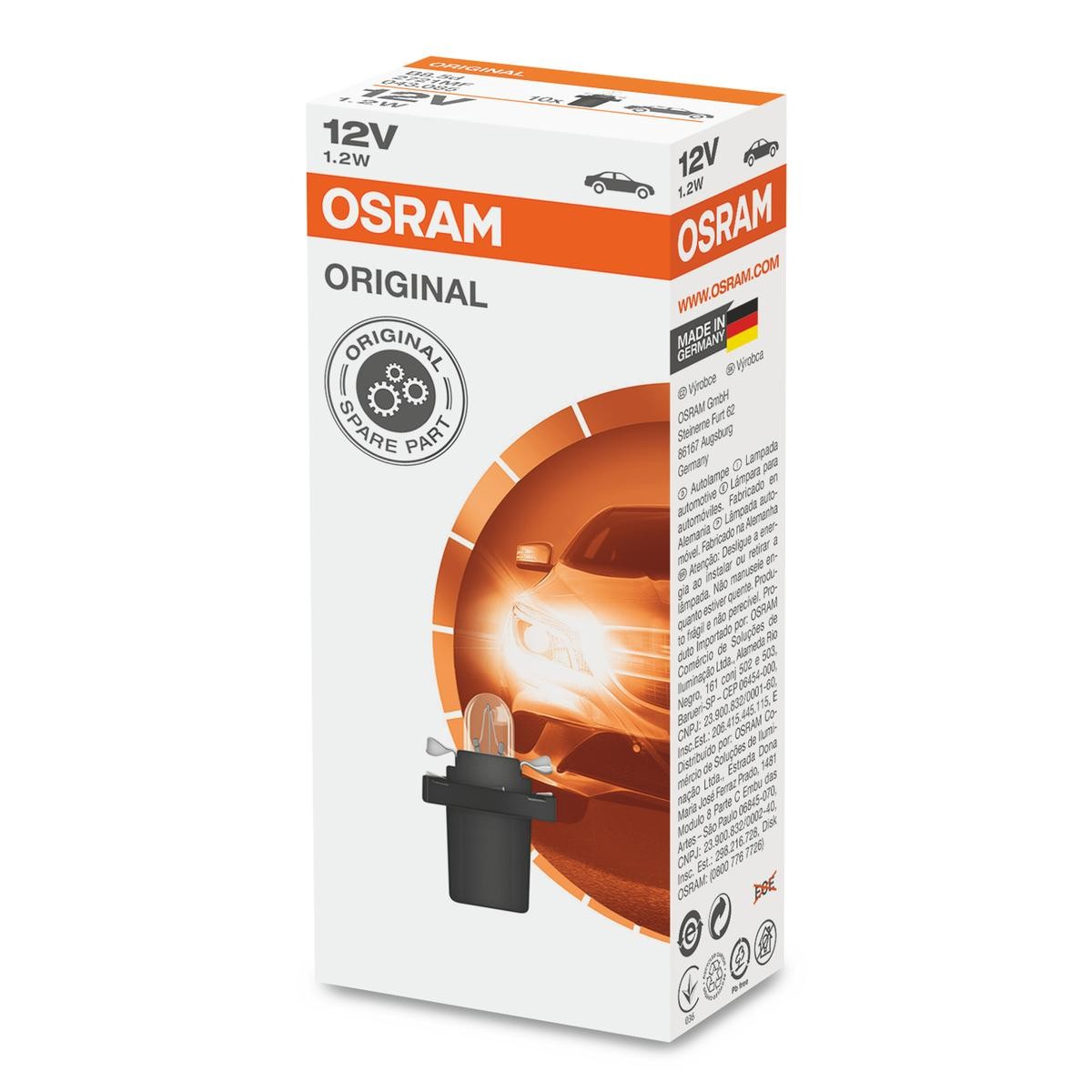 Imagine produs: Bec 12V 1,2W B8,5d ORIGINAL LINE OSRAM (2721MF)