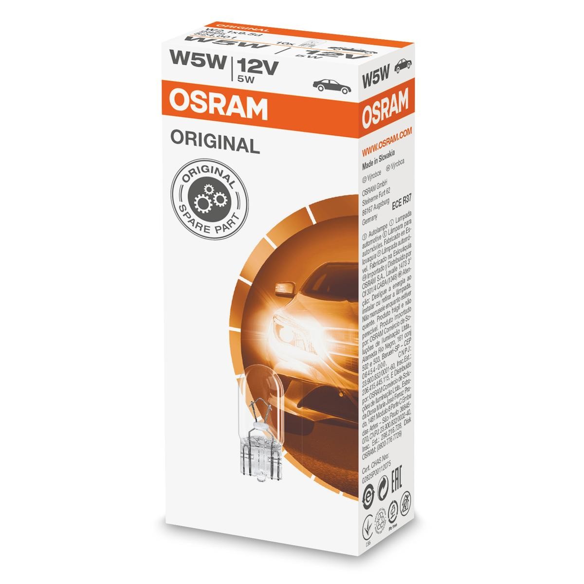 Imagine produs: Bec W5W 12V 5W W2,1x9,5d OSRAM (2825)