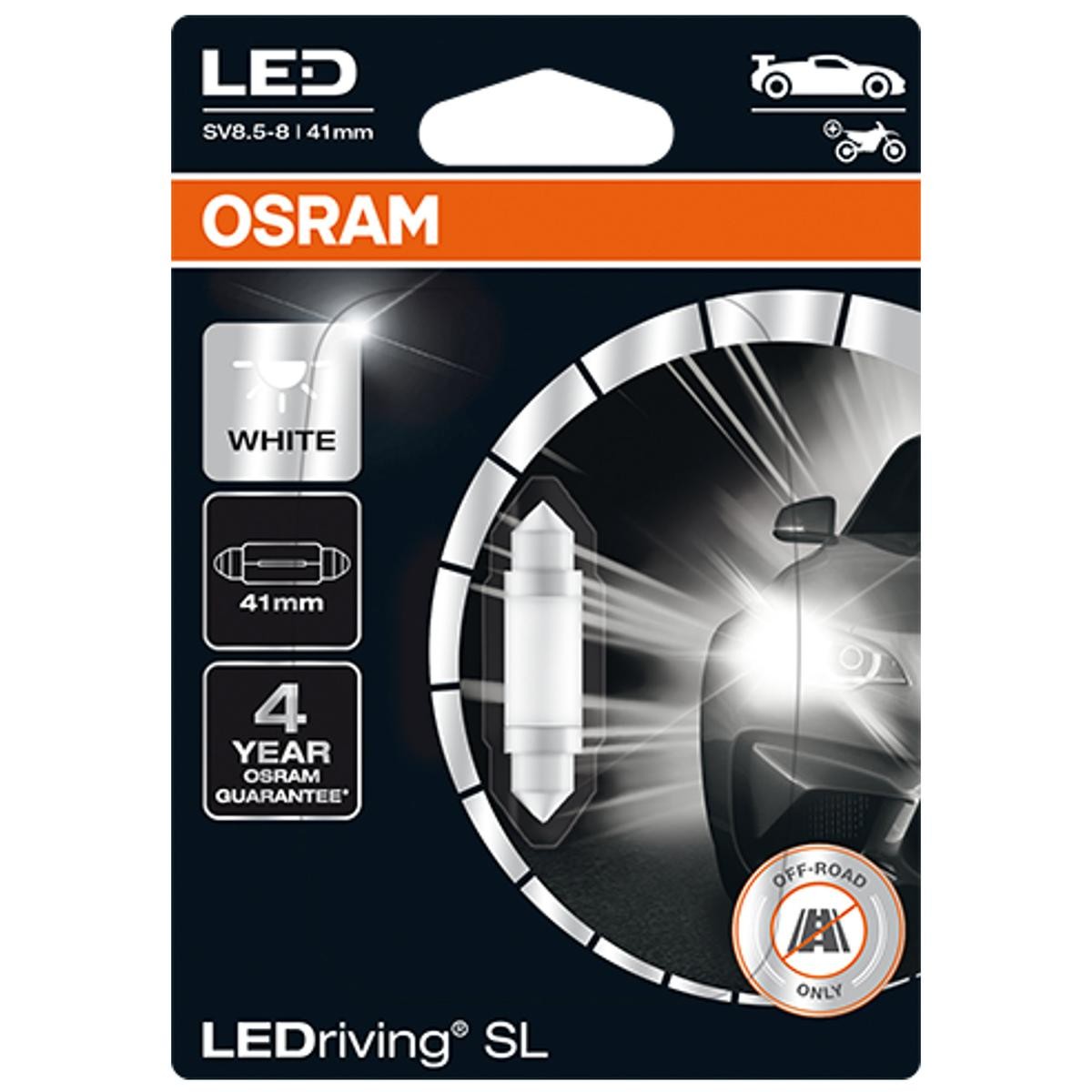 Imagine produs: Bec C5W 12V 0,6W SV8,5-8 LEDriving SL alb LED OSRAM (6413DWP-01B)
