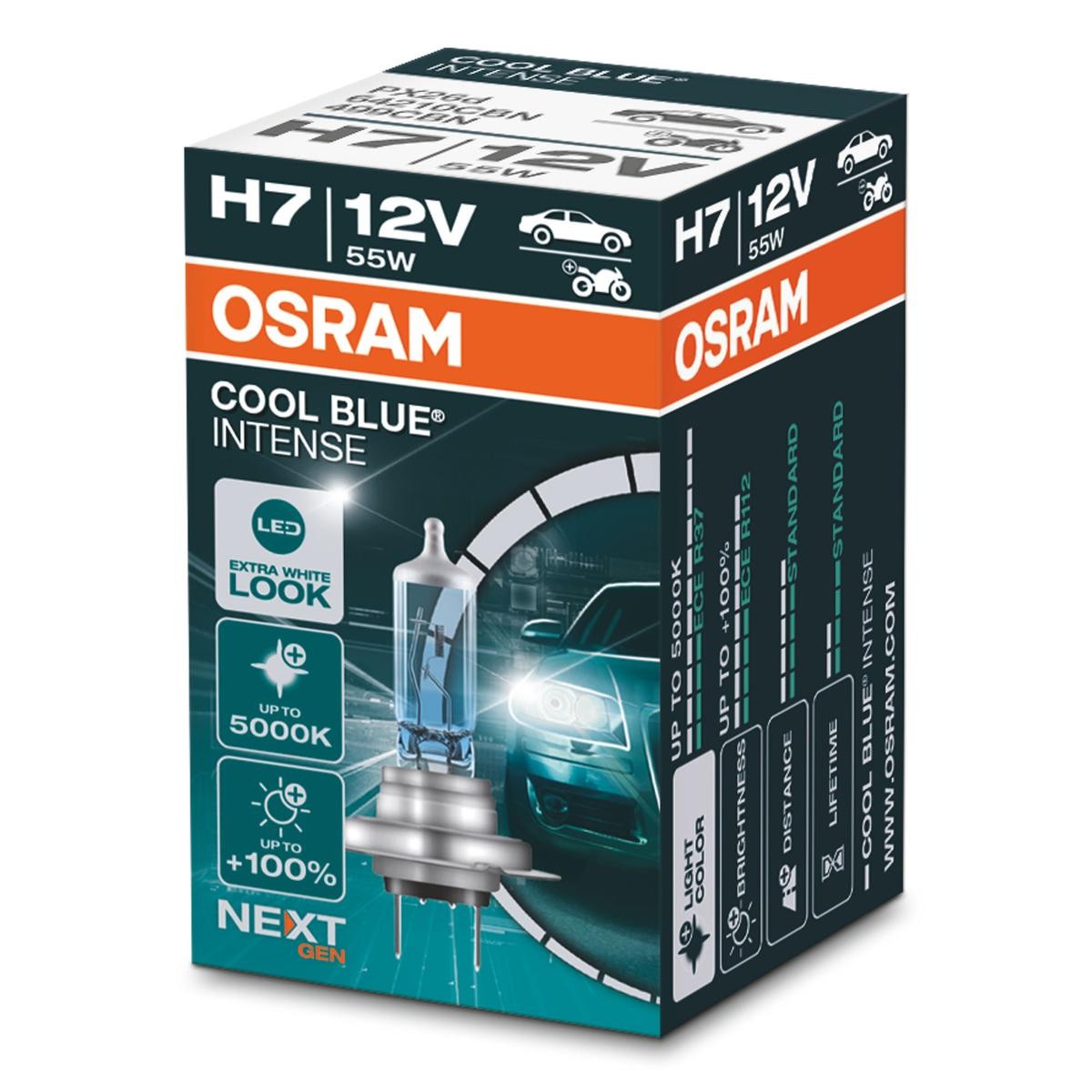 Imagine produs: Bec H7 12V 55W PX26d 5000K Halogen OSRAM (64210CBN)
