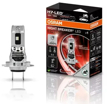 Imagine produs: Bec H7 12V 16W PX26d 6000K NIGHT BREAKER LED SPEED LED OSRAM-MOTO (64210DWNBSP-1HB)