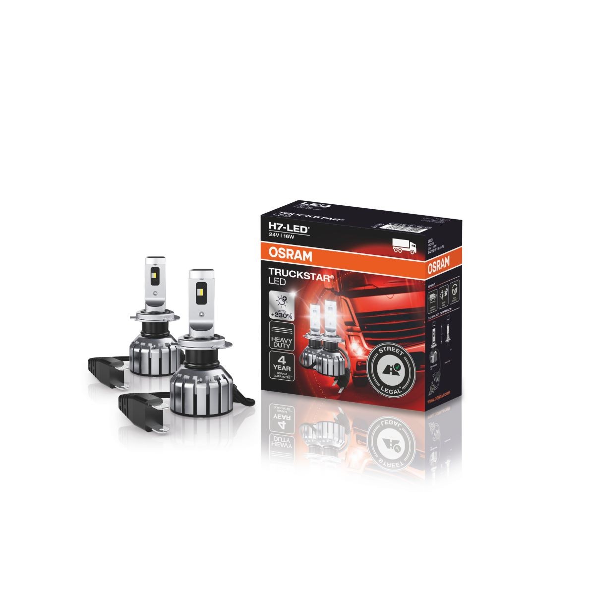 Imagine produs: Bec H7 24V 16W PX26d 6000K LED OSRAM-CARGO (64215DWTS-2HFB)