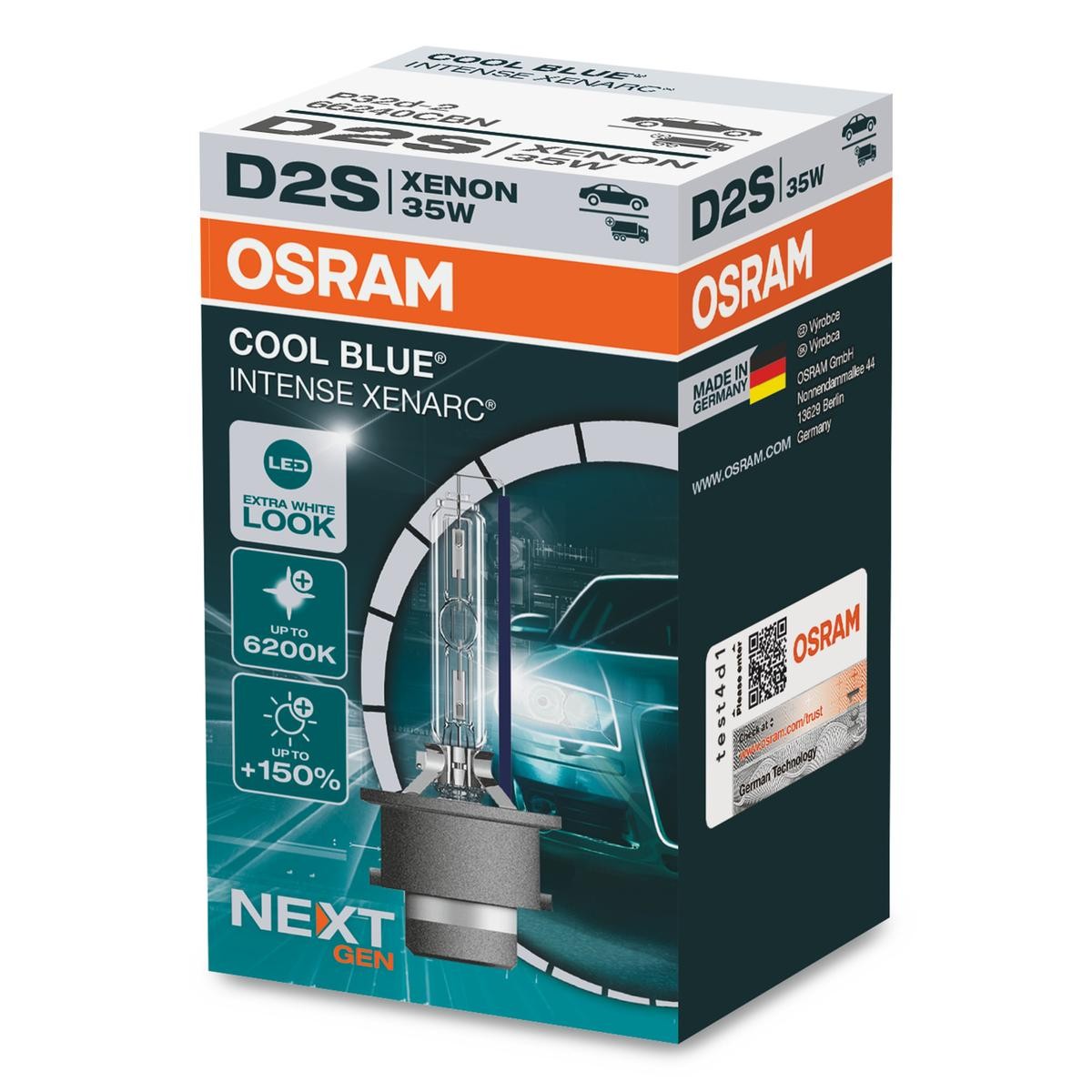 Imagine produs: Bec Xenon D2S 85V 35W P32d-2 6200K XENARC COOL BLUE INTENSE OSRAM (66240CBN)