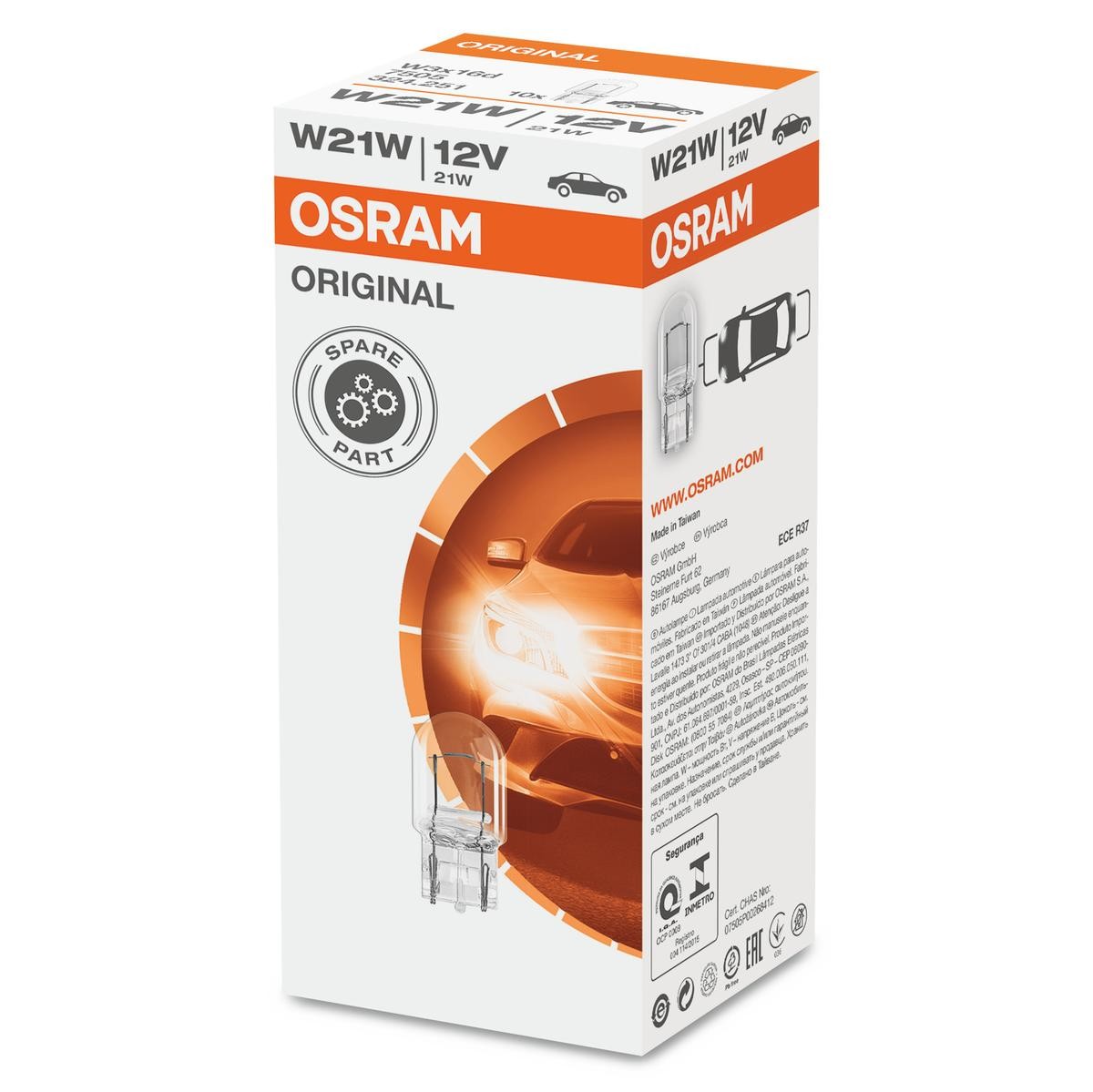 Imagine produs: Bec W21W 12V 21W W3x16d ORIGINAL LINE OSRAM (7505)