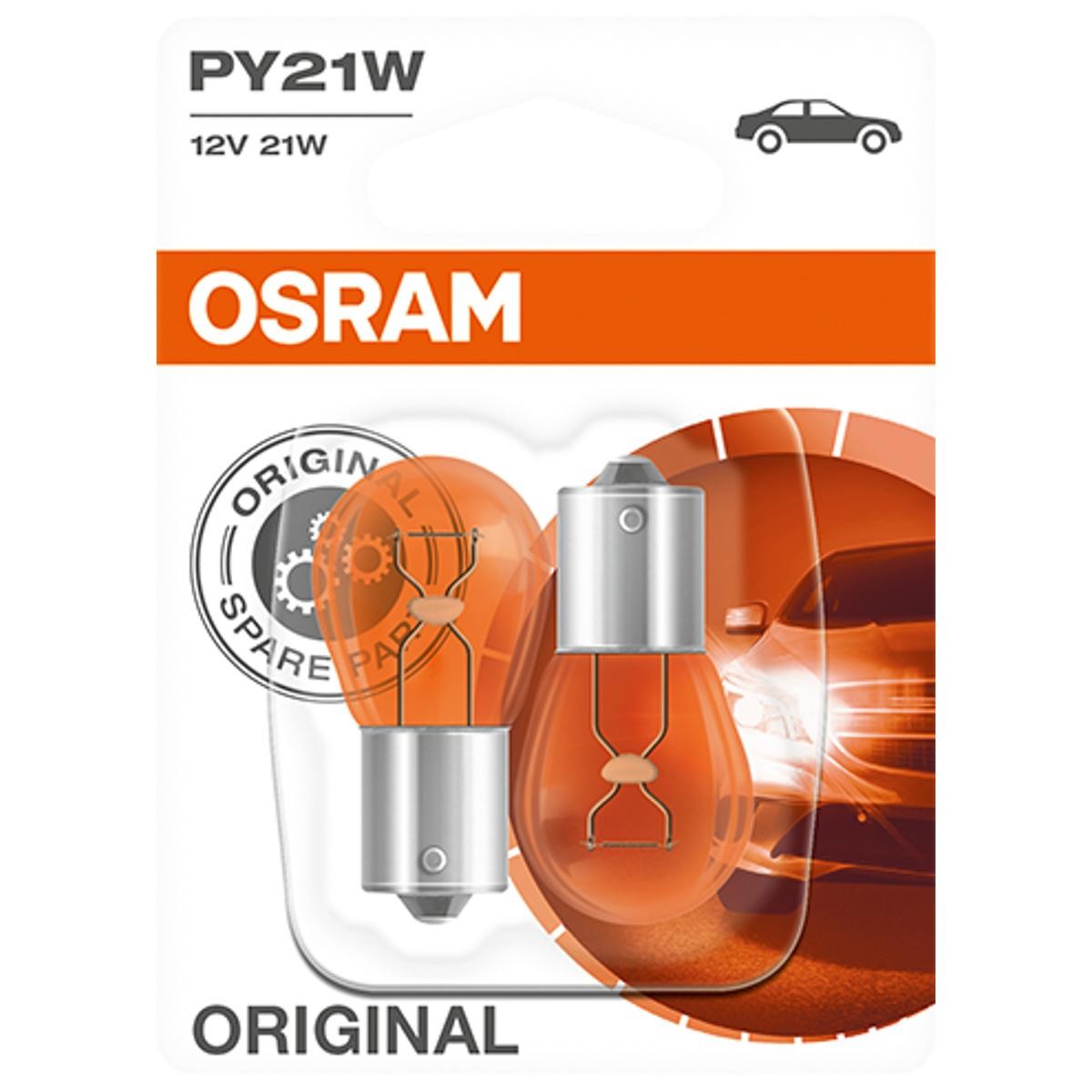 Imagine produs: Bec PY21W 12V 21W BAU15s ORIGINAL LINE OSRAM (7507-02B)