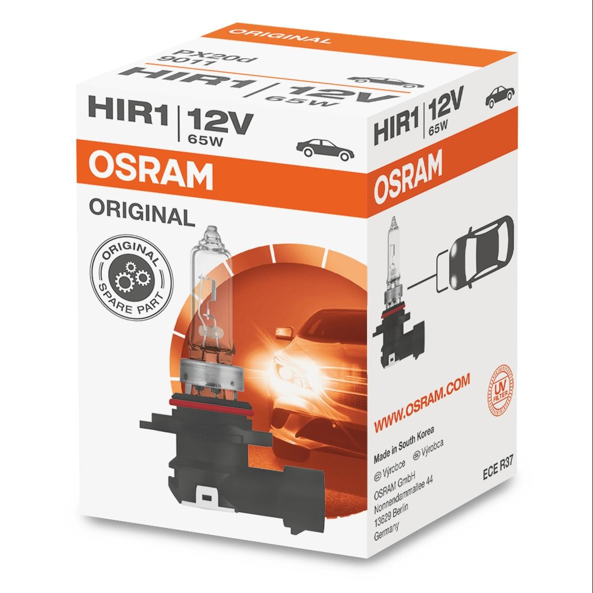 Imagine produs: Bec HIR1 12V 65W PX20d Halogen ORIGINAL LINE OSRAM (9011)