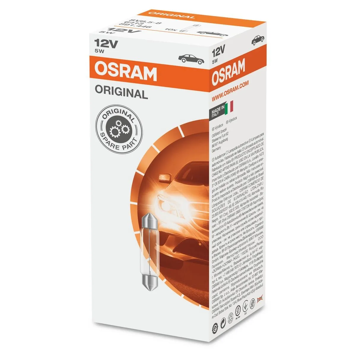 Imagine produs: Bec C5W 12V 5W SV8,5-8 ORIGINAL LINE OSRAM (6413)