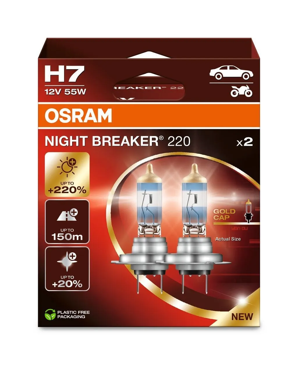 Imagine produs: Bec H7 12V 55W PX26d OSRAM (64210NB220-2HB)