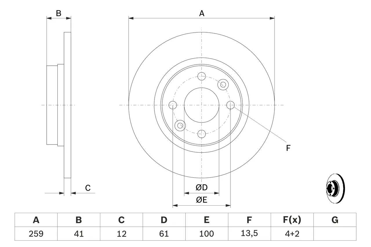 Imagine produs: Disc frana BOSCH (0 986 479 164)