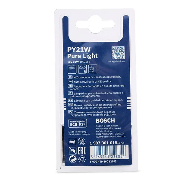 Imagine produs: Bec PY21W 12V 21V BAU15s BOSCH (1 987 301 018)