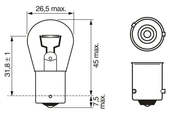 Imagine produs: Bec PY21W 12V 21V BAU15s BOSCH (1 987 301 018)