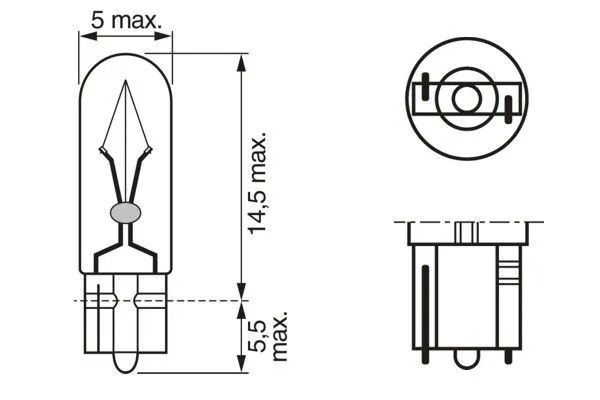 Imagine produs: Bec auto W1,2W 12V 1,2W W2x4,6d BOSCH (1 987 301 024)