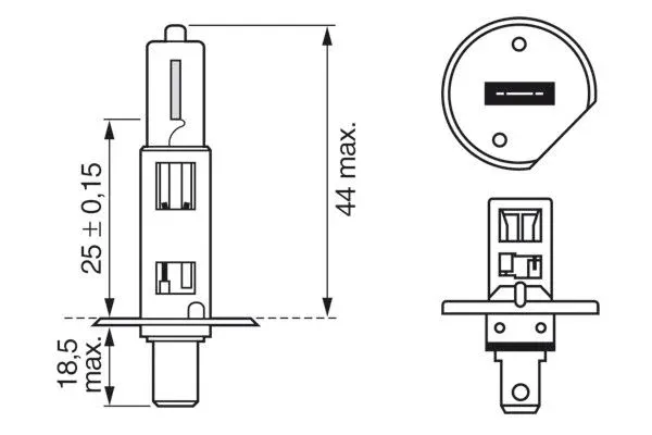 Imagine produs: Bec auto H1 12V 55W P14,5s 3200K Halogen BOSCH (1 987 301 041)