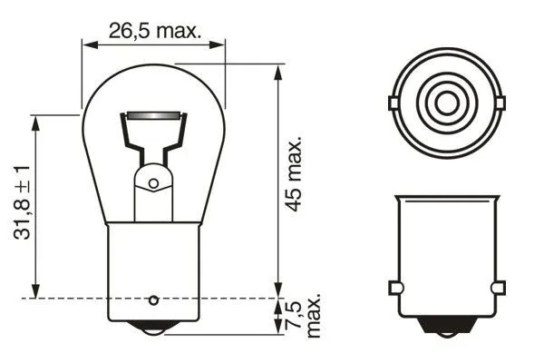 Imagine produs: Bec auto P21W 12V 21W BA15s BOSCH (1 987 301 050)