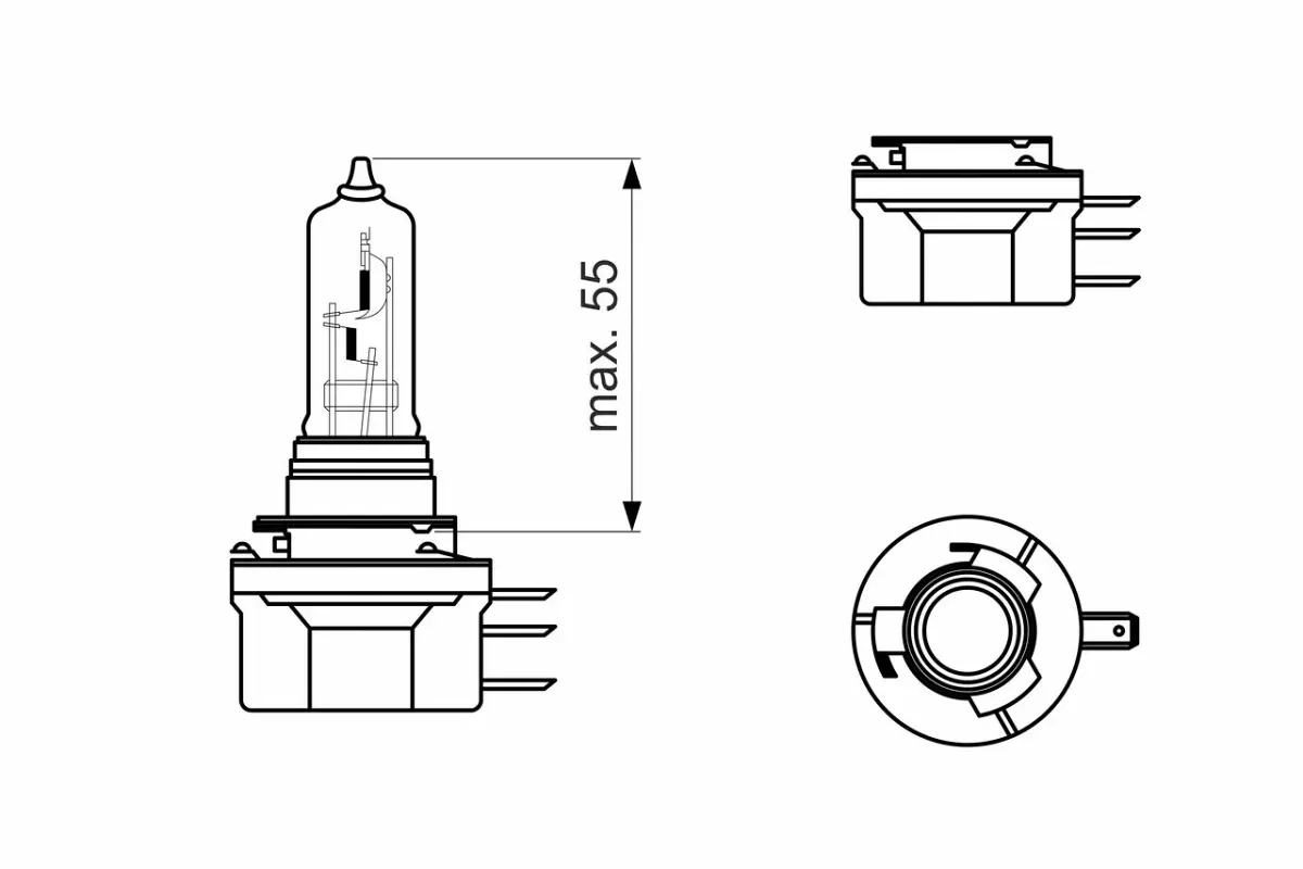 Imagine produs: Bec H15 12V 15/55W PGJ23t-1 BOSCH (1 987 301 099)