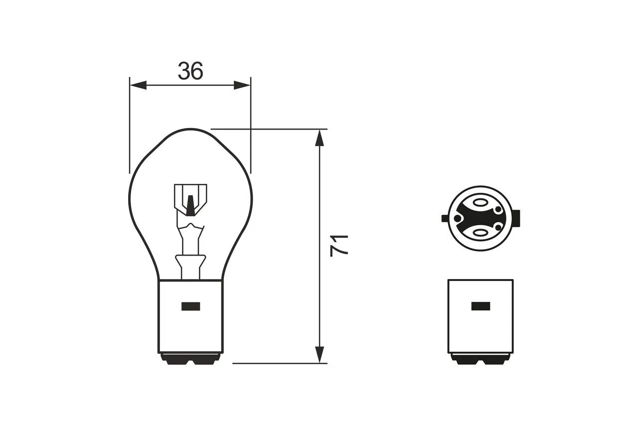 Imagine produs: Bec S1 12V 25/25W BA20d Halogen BOSCH-MOTO (1 987 302 106)