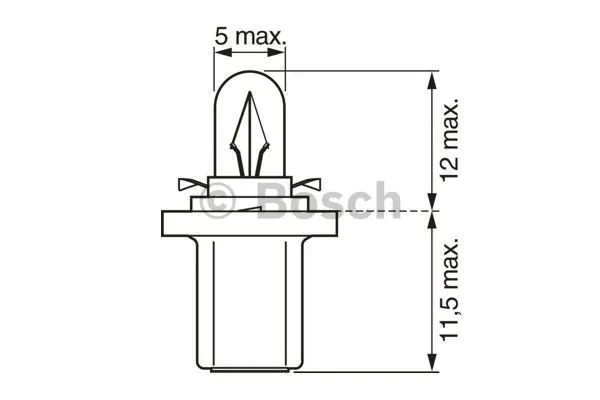 Imagine produs: Bec auto 12V 1,2W B8,5d BOSCH (1 987 302 219)
