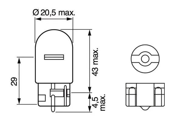 Imagine produs: Bec WY21W 12V 21W W3x16d BOSCH (1 987 302 222)