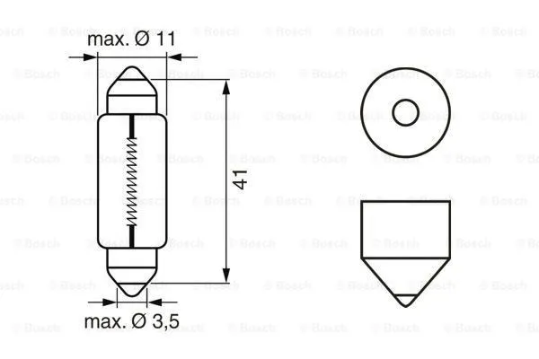 Imagine produs: Bec auto C5W 12V 5W SV8,5-8 BOSCH (1 987 302 225)