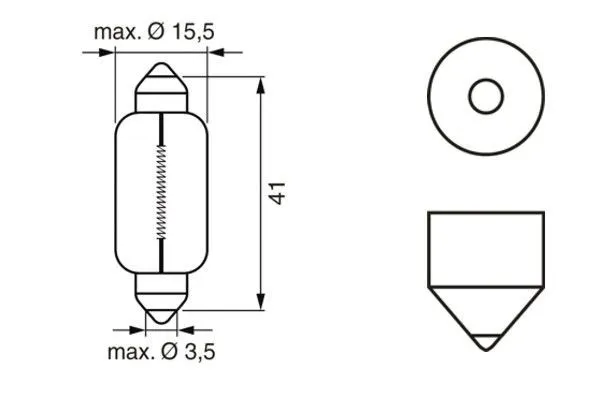 Imagine produs: Bec auto C21W 12V 21W SV8,5-8 BOSCH (1 987 302 230)