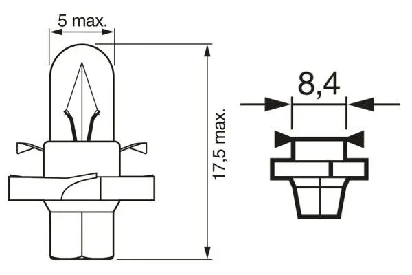 Imagine produs: Bec 12V 1,2W BX8,4d BOSCH (1 987 302 235)