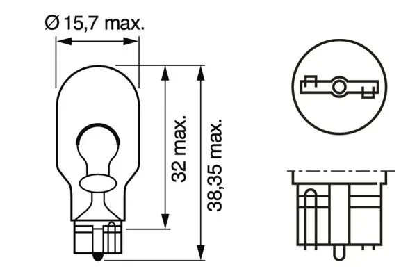 Imagine produs: Bec W21W 12V 21W W2,1x9,5d BOSCH (1 987 302 249)