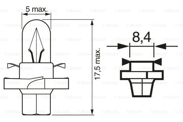 Imagine produs: Bec 12V 1,5W BX8,4d BOSCH (1 987 302 255)
