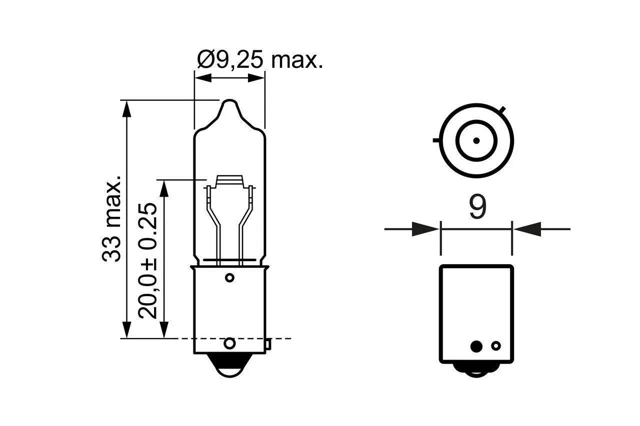 Imagine produs: Bec H21W 12V 21W BAY9s BOSCH (1 987 302 264)