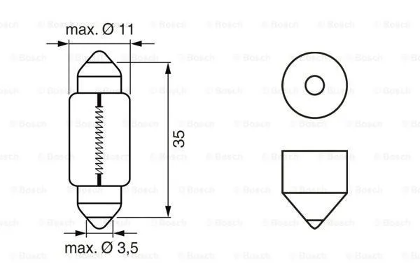 Imagine produs: Bec C5W 24V 5W SV8,5-8 BOSCH-CARGO (1 987 302 507)