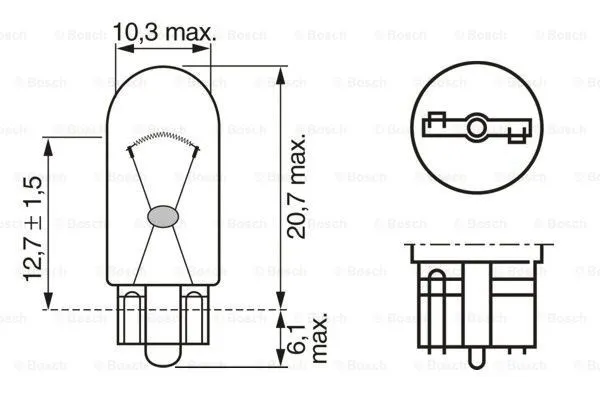 Imagine produs: Bec W3W 24V 3W W2,1x9,5d BOSCH-CARGO (1 987 302 517)