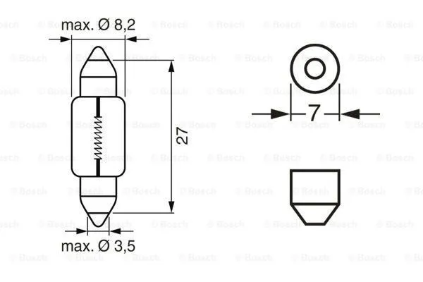 Imagine produs: Bec C3W 24V 3W SV7-8 BOSCH-CARGO (1 987 302 528)