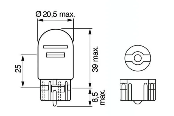 Imagine produs: Bec W21/5W 12V 21/5W W3x16q BOSCH (1 987 302 823)