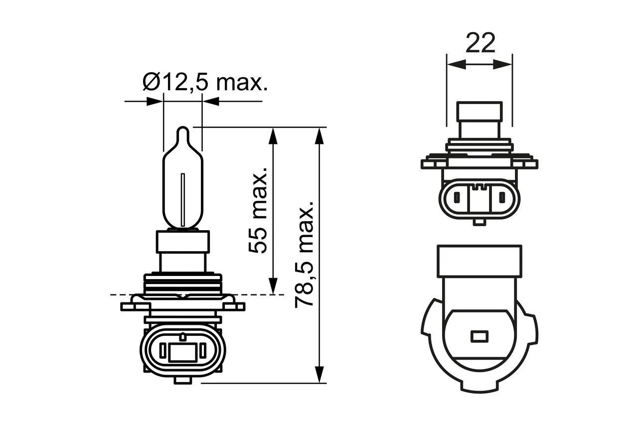 Imagine produs: Bec HIR2 12V 55W PX22d BOSCH (1 987 302 828)