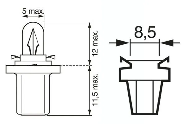 Imagine produs: Bec 24V 1,2W B8,5d BOSCH-CARGO (1 987 302 874)