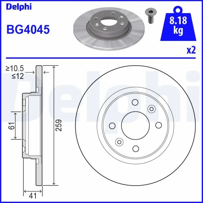Imagine produs: Disc frana DELPHI (BG4045)
