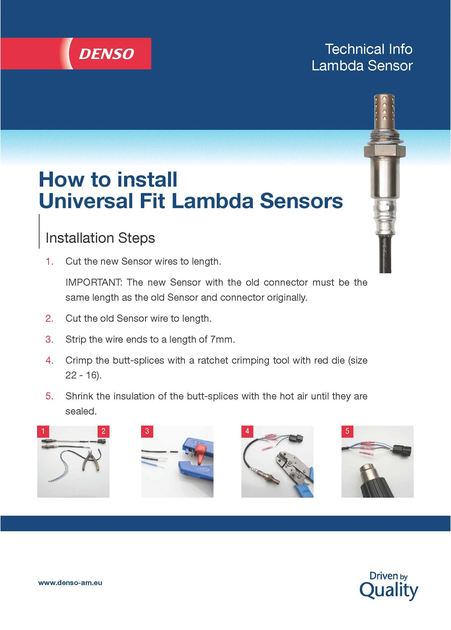 Imagine produs: Sonda lambda universala DENSO (DOX-0114)