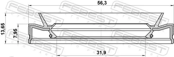 Imagine produs: Semering cutie viteze automata FEBEST (95HEY-33560814C)