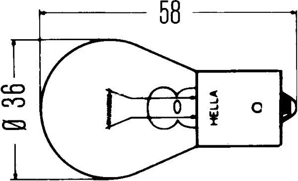 Imagine produs: Bec U 12V 45W BA15s Halogen HELLA-CARGO (8GA 002 074-121)