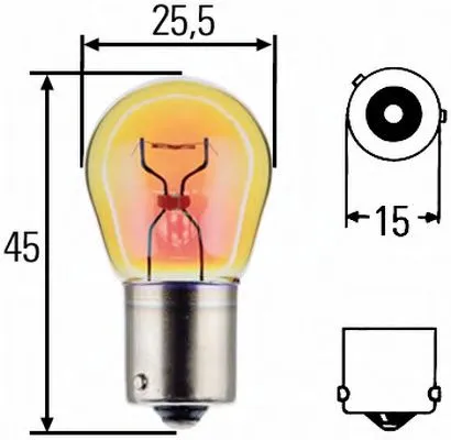 Imagine produs: Bec PY21W 24V 21W BAU15s Halogen HELLA-CARGO (8GA 006 841-241)