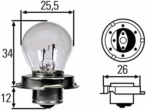 Imagine produs: Bec S3 12V 15W P26s Halogen HELLA (8GA 008 899-121)