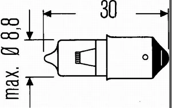 Imagine produs: Bec H20W 12V 20W BA9s Halogen HELLA-CARGO (8GH 002 473-132)