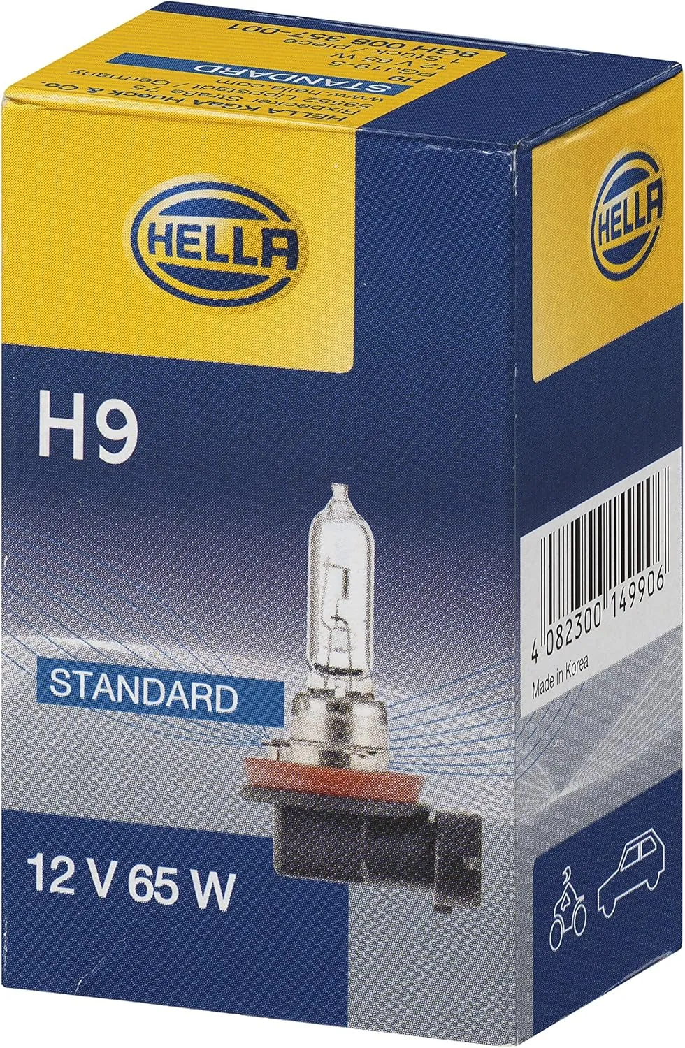 Imagine produs: Bec H9 12V 65W PGJ19-5 3700K 600 lumeni HELLA (8GH 008 357-001)