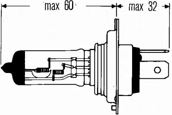 Imagine produs: Bec H4 12V 100/90W P43t-38 Halogen HELLA (8GJ 002 525-203)