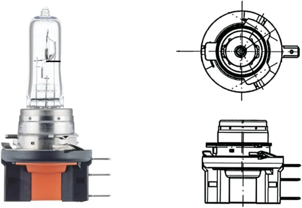 Imagine produs: Bec H15 24V 60/20W PGJ23t-1 4200K 2000 lumeni Halogen HELLA-CARGO (8GJ 168 119-241)