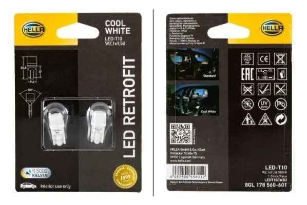 Imagine produs: Bec 12V 1W W2,1x9,5d 5000K LED HELLA (8GL 178 560-601)
