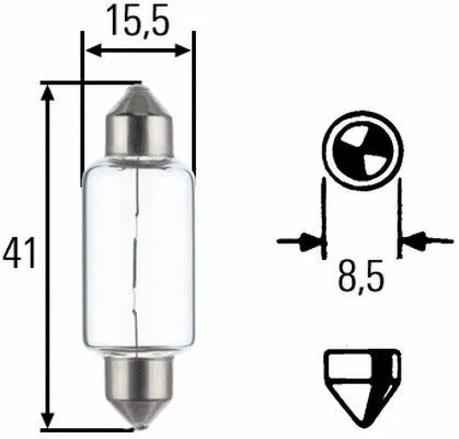 Imagine produs: Bec C15W 24V 15W SV8,5-8 Halogen HELLA-CARGO (8GM 002 091-261)