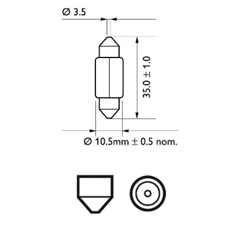 Imagine produs: Bec C5W 12V 5W SV8,5-8 Halogen HELLA (8GM 002 092-171)