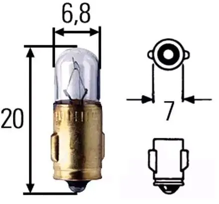 Imagine produs: Bec T2W 12V 2W BA7s HELLA-CARGO (8GP 002 066-121)