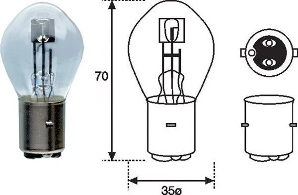 Imagine produs: Bec S2 6V 35/35W BA20d Halogen MAGNETI MARELLI-MOTO (002588600000)