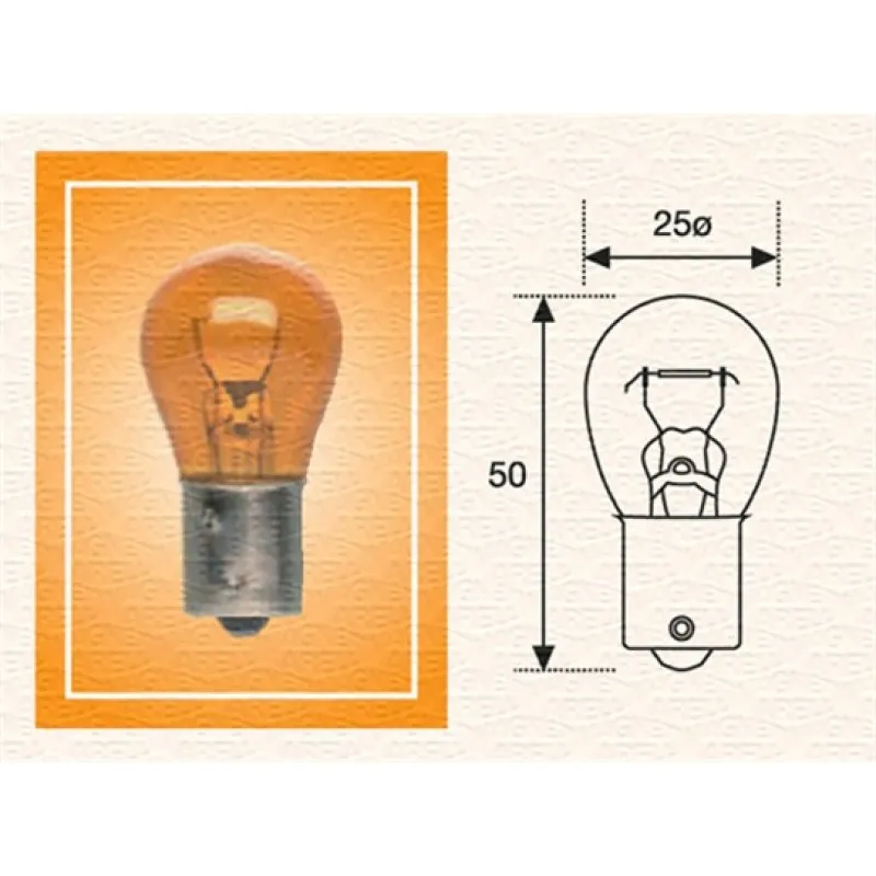 Imagine produs: Bec PY21W 24V 21W BAU15s MAGNETI MARELLI (008508100000)
